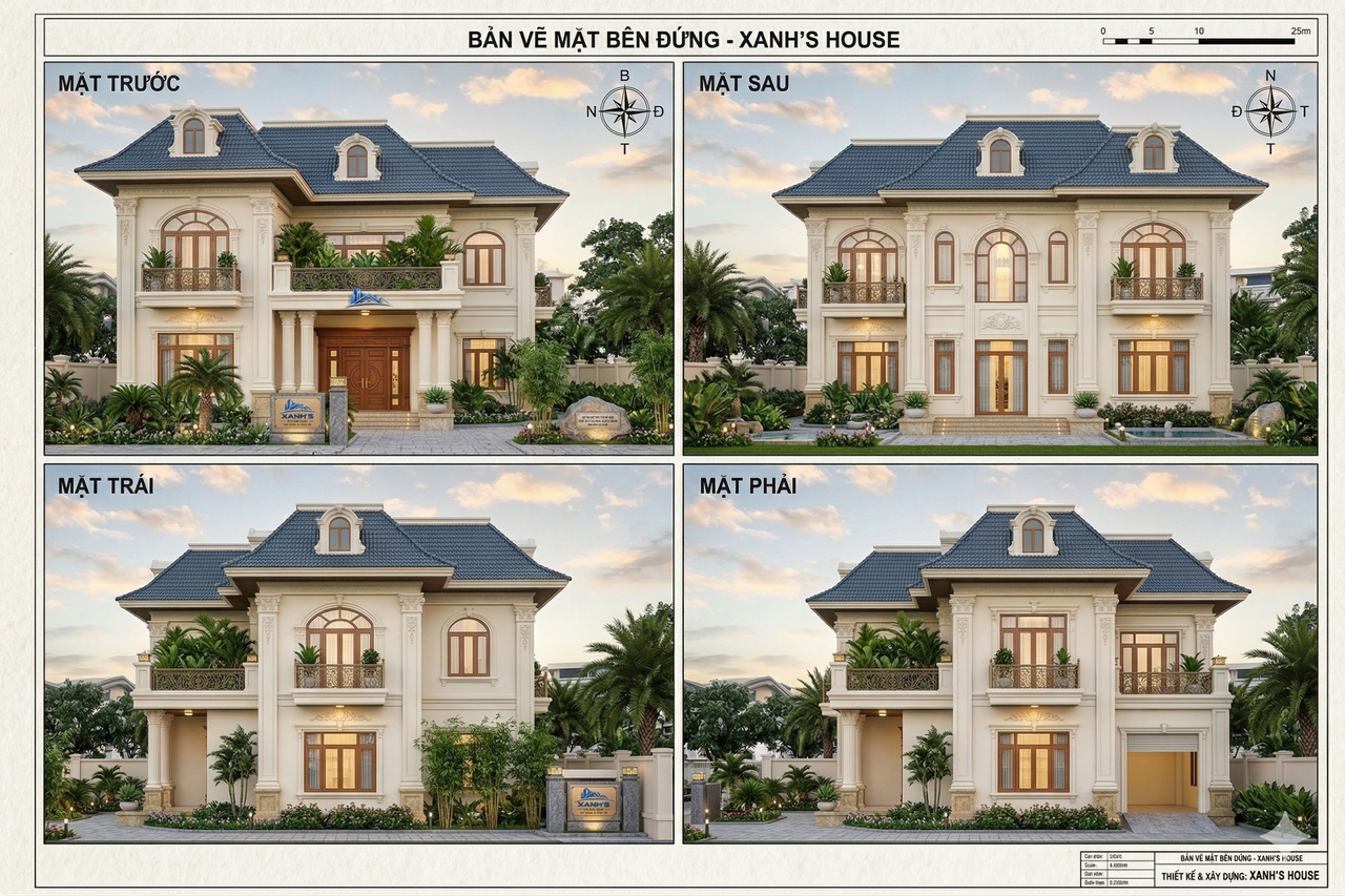 BIỆT THỰ TÂN CỔ ĐIỂN 2 TẦNG MÁI MANSARD – KHÔNG GIAN SỐNG ĐẲNG CẤP TRÊN KHU ĐẤT 20X30M