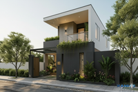 Mẫu nhà 2 tầng – góc nghiêng